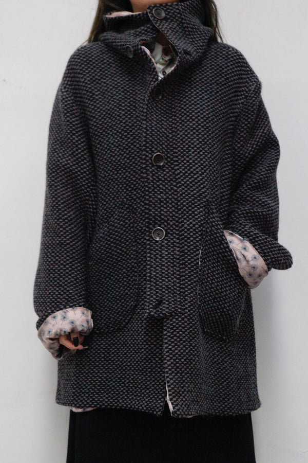 Geoffrey B. Small tail hooded coat DOC09 pink dandelion British grid 1
